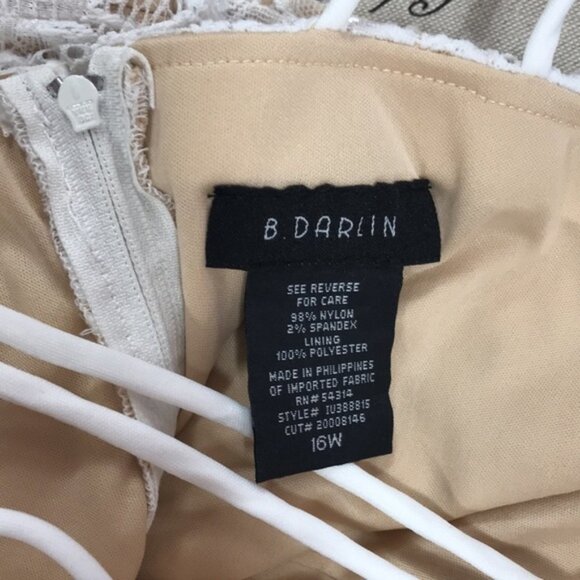 B. Darlin Gown Nude Off White Plus Floral-Lace Dress - Picture 7 of 8